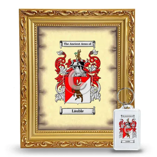 Läuble Framed Coat of Arms and Keychain - Gold