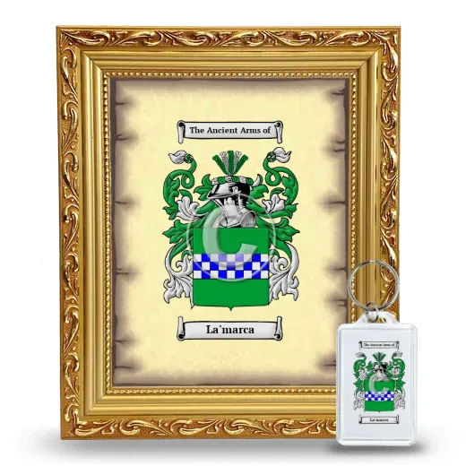 La'marca Framed Coat of Arms and Keychain - Gold