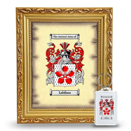 Labihan Framed Coat of Arms and Keychain - Gold