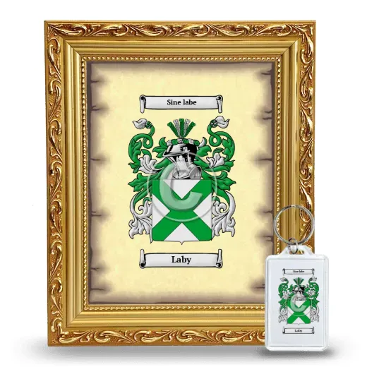 Laby Framed Coat of Arms and Keychain - Gold