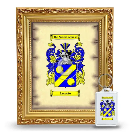 Lacorte Framed Coat of Arms and Keychain - Gold