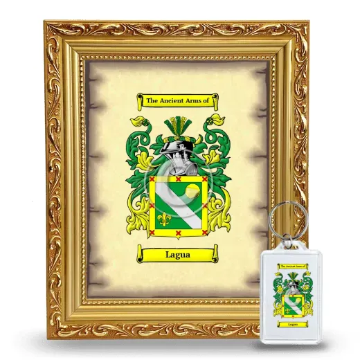Lagua Framed Coat of Arms and Keychain - Gold
