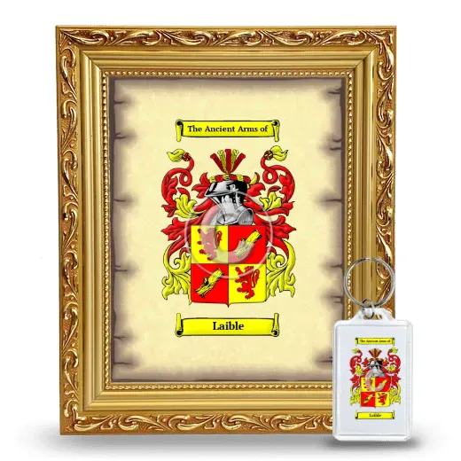 Laible Framed Coat of Arms and Keychain - Gold