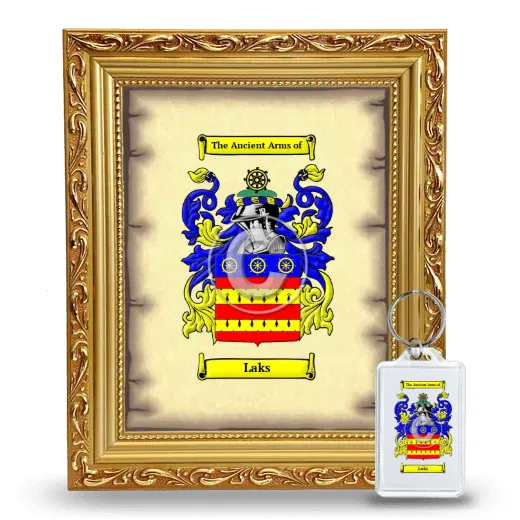 Laks Framed Coat of Arms and Keychain - Gold