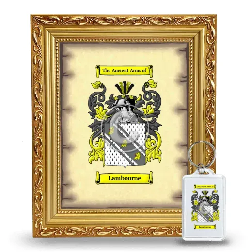Lambourne Framed Coat of Arms and Keychain - Gold
