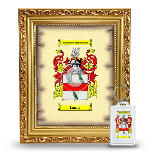 Lamly Framed Coat of Arms and Keychain - Gold