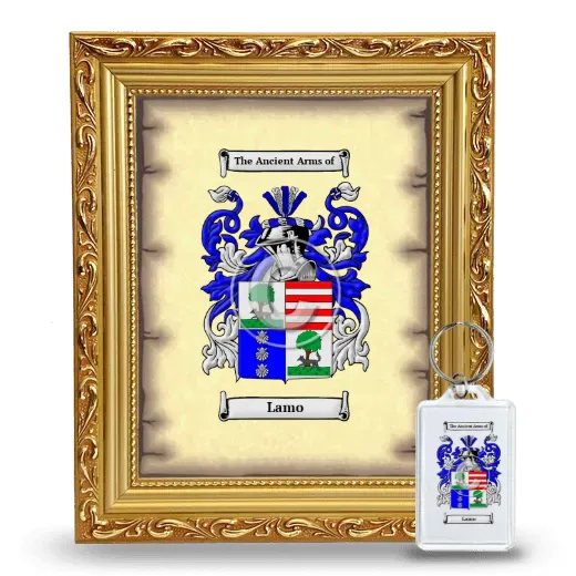 Lamo Framed Coat of Arms and Keychain - Gold