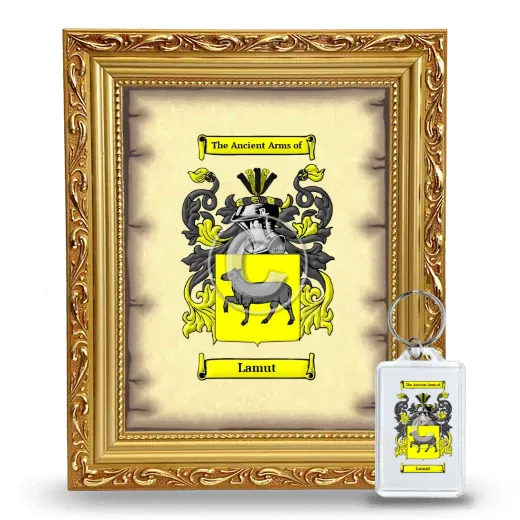 Lamut Framed Coat of Arms and Keychain - Gold