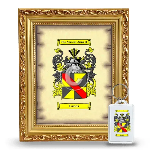 Lands Framed Coat of Arms and Keychain - Gold