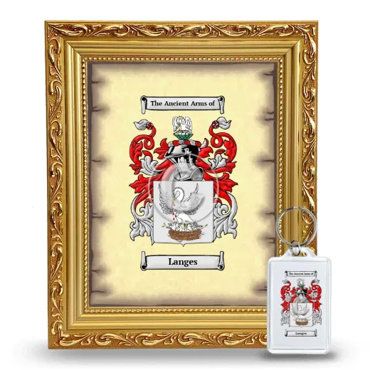 Langes Framed Coat of Arms and Keychain - Gold