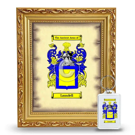 Lansdell Framed Coat of Arms and Keychain - Gold