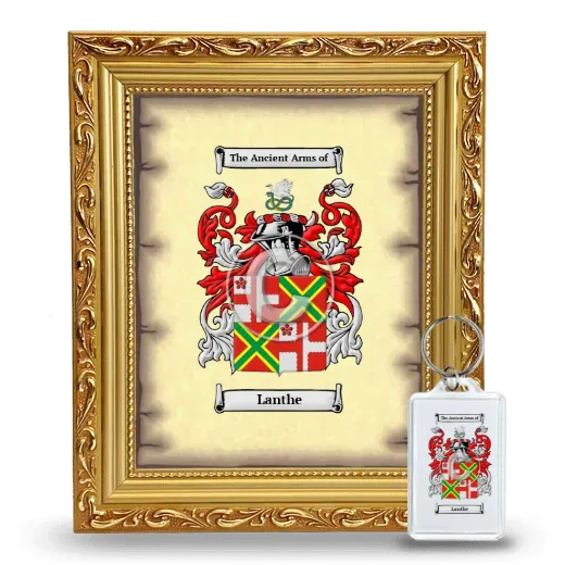 Lanthe Framed Coat of Arms and Keychain - Gold