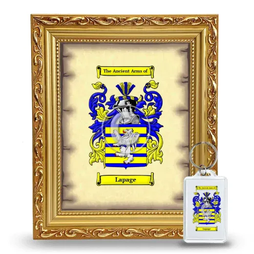 Lapage Framed Coat of Arms and Keychain - Gold