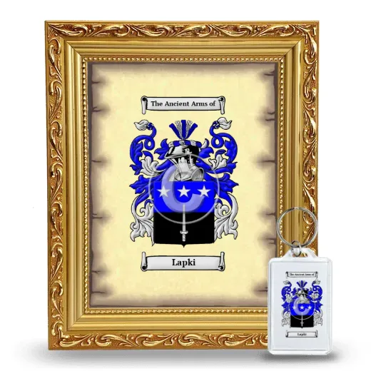 Lapki Framed Coat of Arms and Keychain - Gold