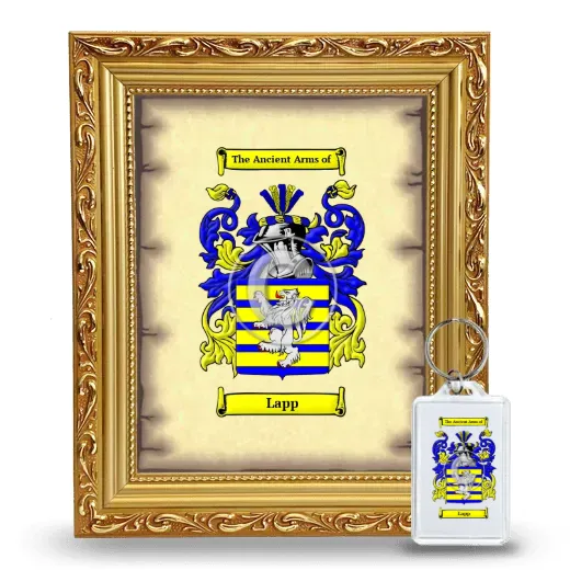 Lapp Framed Coat of Arms and Keychain - Gold