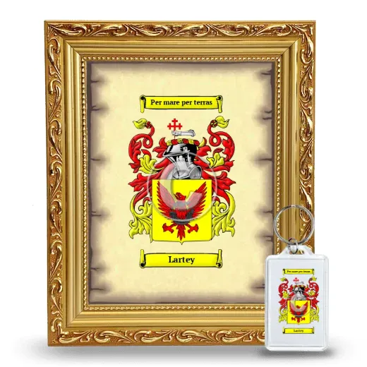 Lartey Framed Coat of Arms and Keychain - Gold