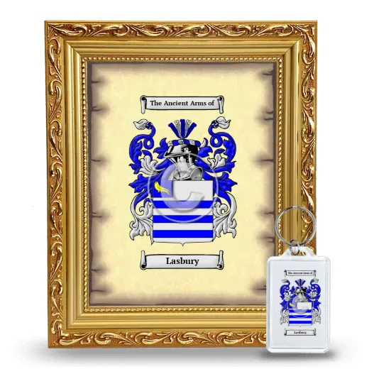 Lasbury Framed Coat of Arms and Keychain - Gold