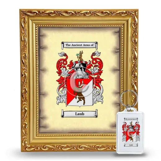 Laub Framed Coat of Arms and Keychain - Gold