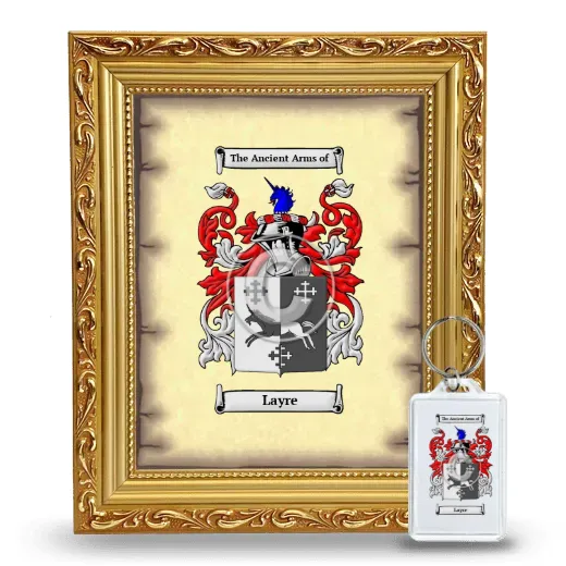 Layre Framed Coat of Arms and Keychain - Gold