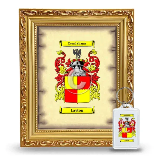 Layton Framed Coat of Arms and Keychain - Gold