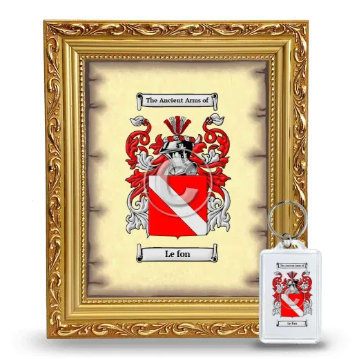 Le fon Framed Coat of Arms and Keychain - Gold