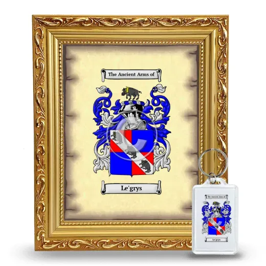 Le'grys Framed Coat of Arms and Keychain - Gold