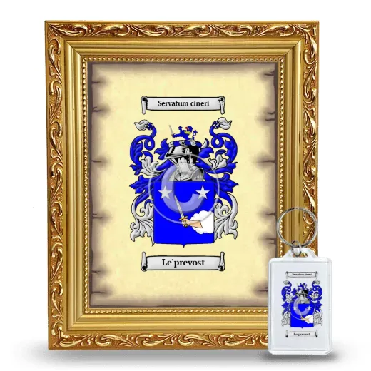 Le'prevost Framed Coat of Arms and Keychain - Gold