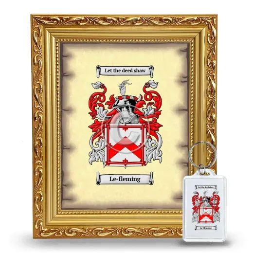 Le-fleming Framed Coat of Arms and Keychain - Gold