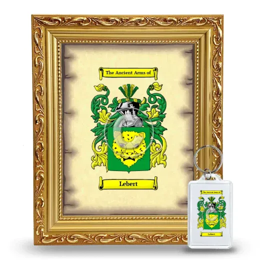 Lebert Framed Coat of Arms and Keychain - Gold