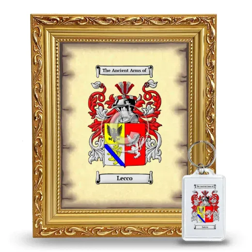 Lecco Framed Coat of Arms and Keychain - Gold