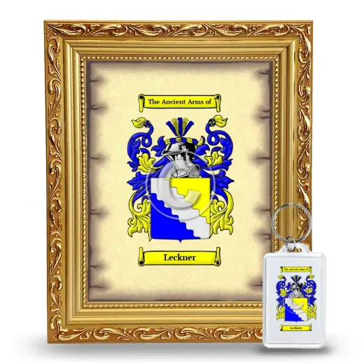 Leckner Framed Coat of Arms and Keychain - Gold