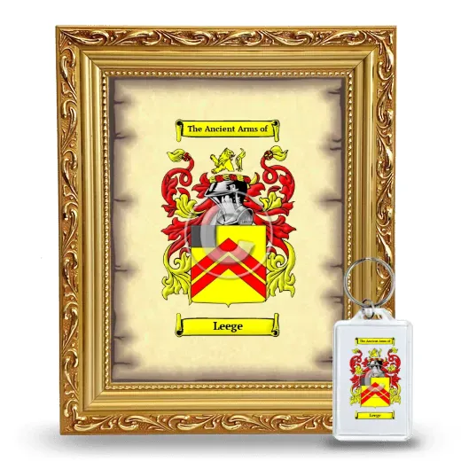 Leege Framed Coat of Arms and Keychain - Gold