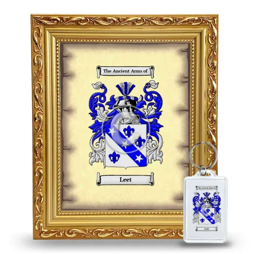 Leet Framed Coat of Arms and Keychain - Gold