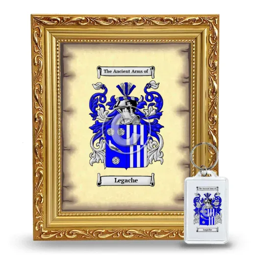 Legache Framed Coat of Arms and Keychain - Gold