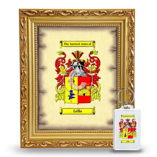 Lello Framed Coat of Arms and Keychain - Gold