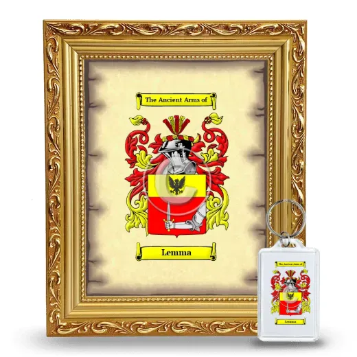 Lemma Framed Coat of Arms and Keychain - Gold