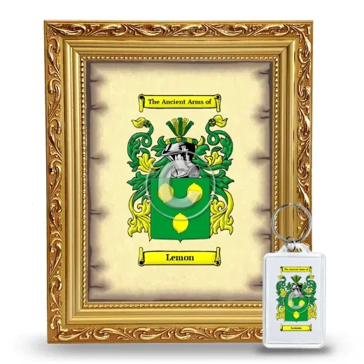 Lemon Framed Coat of Arms and Keychain - Gold