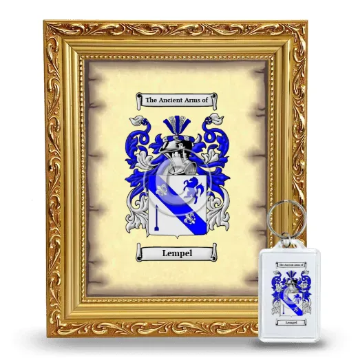 Lempel Framed Coat of Arms and Keychain - Gold