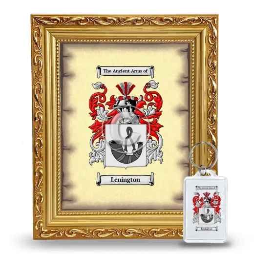 Lenington Framed Coat of Arms and Keychain - Gold