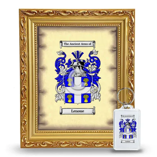 Lenoue Framed Coat of Arms and Keychain - Gold