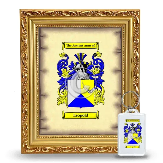 Leopold Framed Coat of Arms and Keychain - Gold