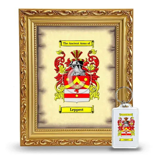 Leppert Framed Coat of Arms and Keychain - Gold