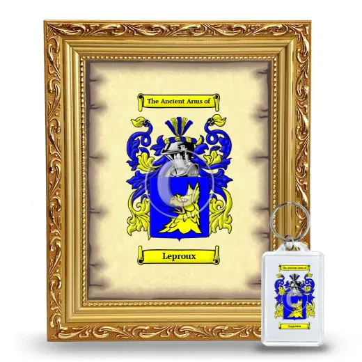 Leproux Framed Coat of Arms and Keychain - Gold