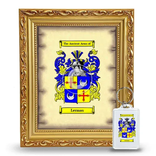 Lermas Framed Coat of Arms and Keychain - Gold