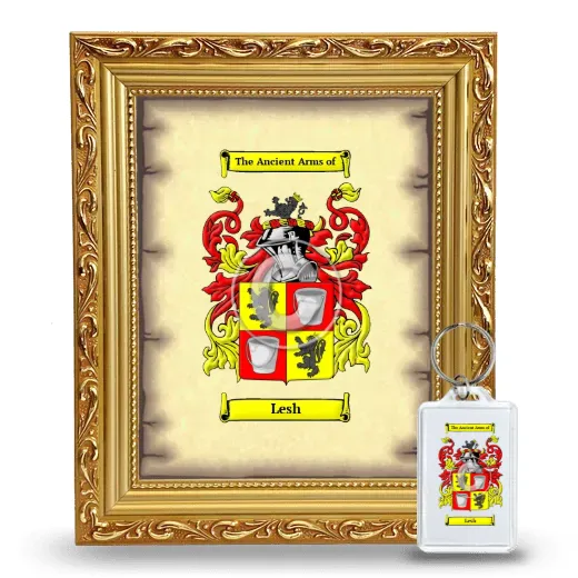 Lesh Framed Coat of Arms and Keychain - Gold
