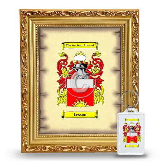 Lesson Framed Coat of Arms and Keychain - Gold