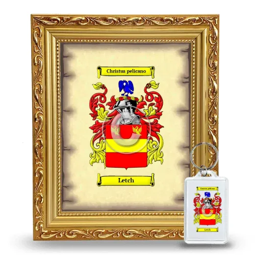 Letch Framed Coat of Arms and Keychain - Gold