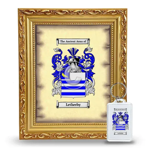 Letherby Framed Coat of Arms and Keychain - Gold