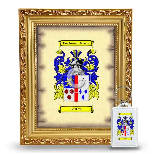 Letten Framed Coat of Arms and Keychain - Gold