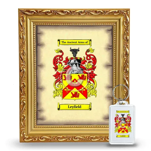 Leyfield Framed Coat of Arms and Keychain - Gold